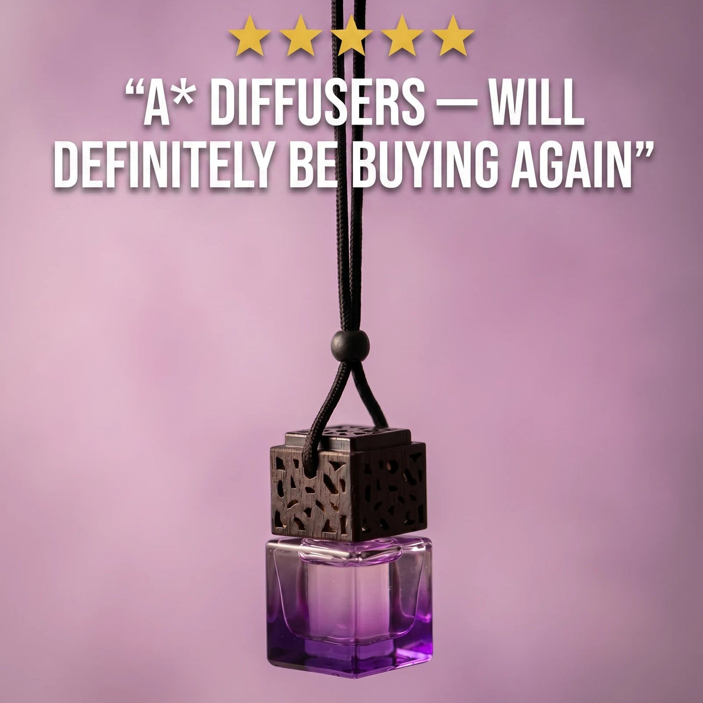 Purple FRESURE car diffuser — five-star customer review