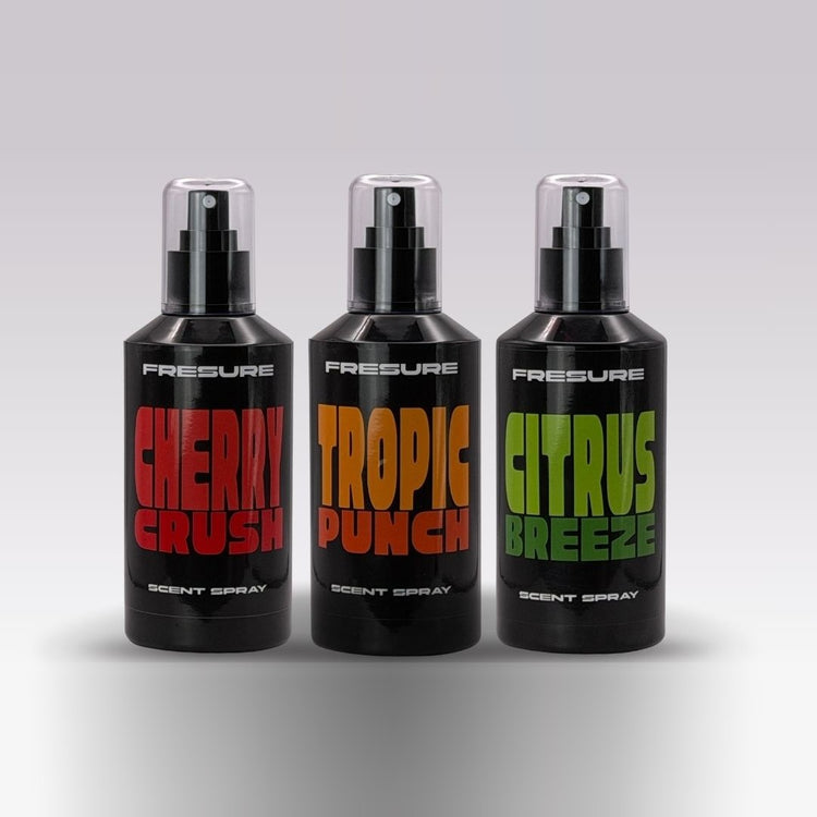 Three FRESURE scent sprays